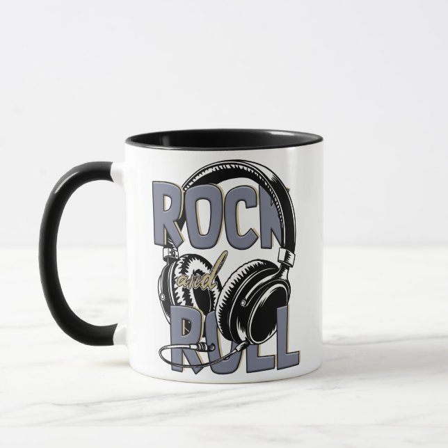 Rock And Roll Retro Musik Mugg (Vänster)