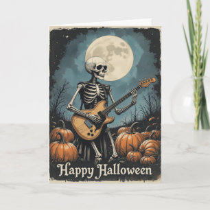 Rock and roll Skeleton Halloween Music Älskare Kort