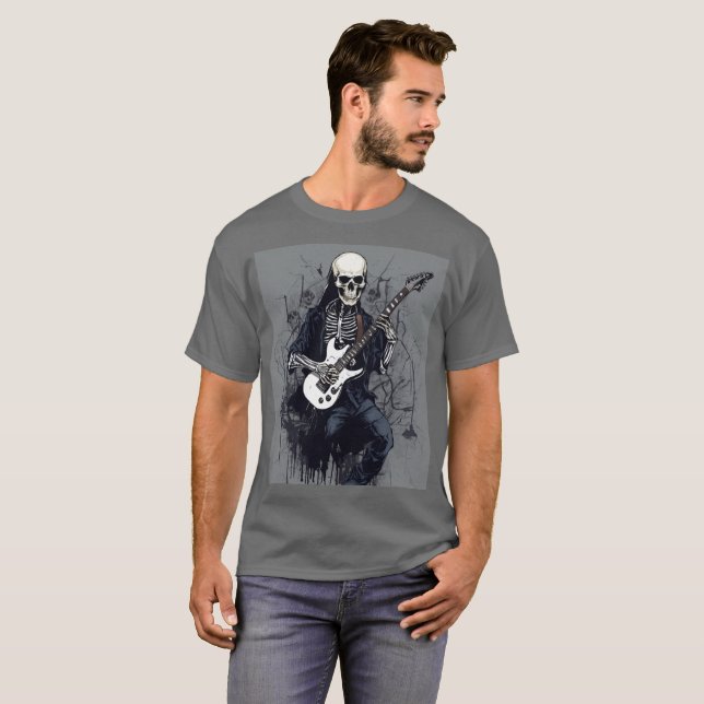 Rock and roll Skull-konsertbanderoll T Shirt (Hel framsida)