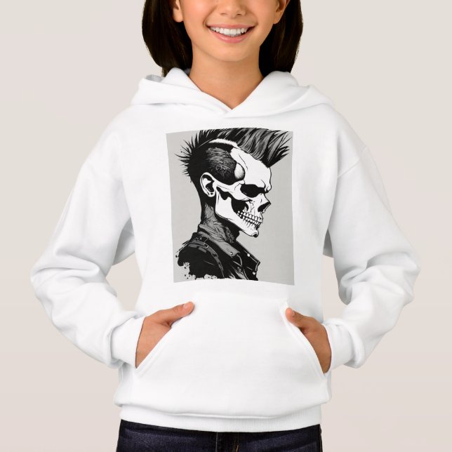 Rock and roll Skull och Crossbone Band Logotyp T-S T Shirt (Framsida)