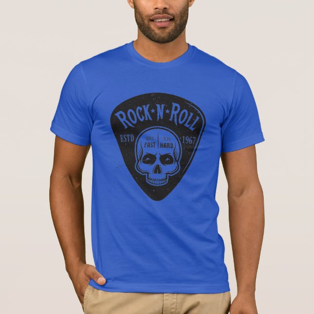 Rock and roll Skull T Shirt (Framsida)
