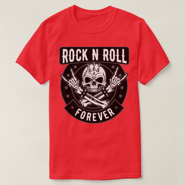 ROCK AND ROLL SKULL T SHIRT (Design framsida)
