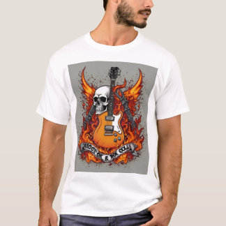 Rock and roll Skulltats T-Shirt - Edgy Skull &