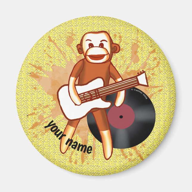 Rock and roll Sock monkey Magnet (Framsidan)