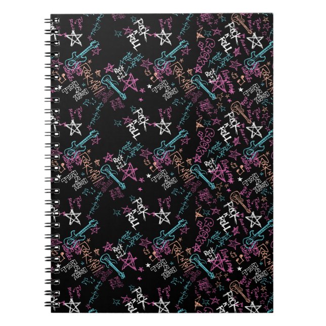 Rock and roll Spiral fotopatbok - bärbara datorer Anteckningsbok (Framsidan)