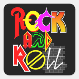Rock and roll Sticker Fyrkantigt Klistermärke