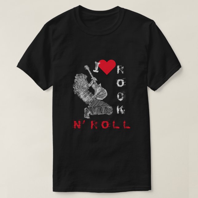 Rock and roll T-Shirt Rock musik Guitar Player (Design framsida)