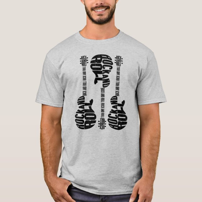 Rock and roll textdesign t shirt (Framsida)