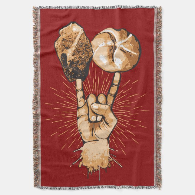Rock and roll Throw Blanket Filt (Framsidan Vertikal)