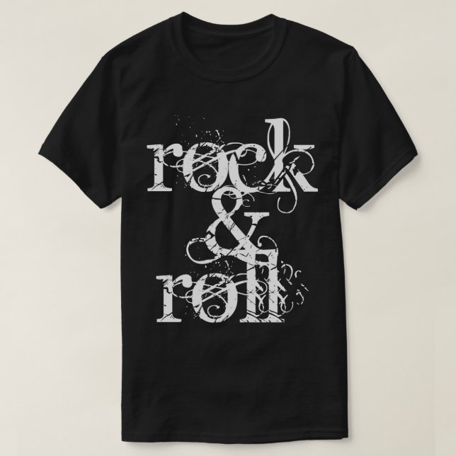 rock and roll typografisk design t shirt (Design framsida)