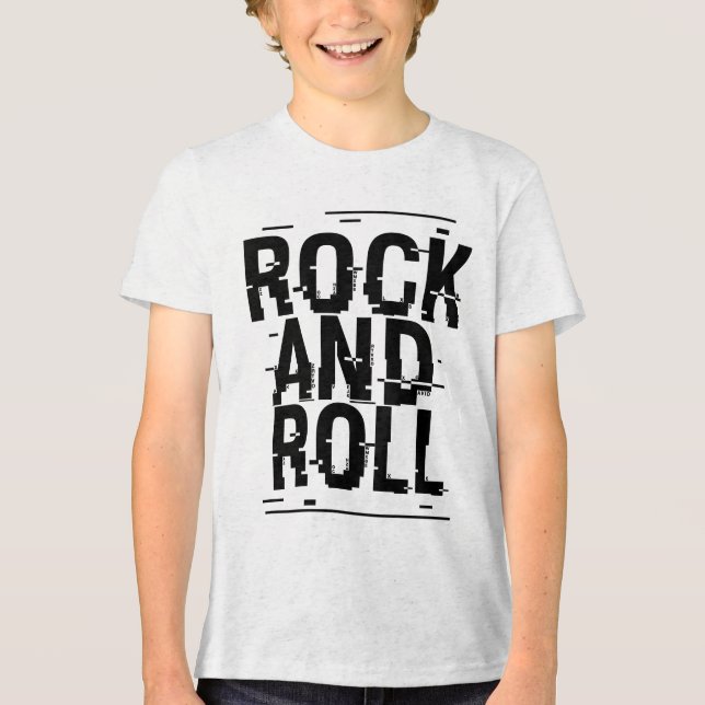 Rock and Roll typografisk logodesign  T Shirt (Framsida)