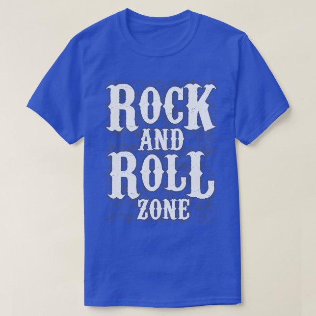 Rock and roll Typography Music Älskare T Shirt (Design framsida)
