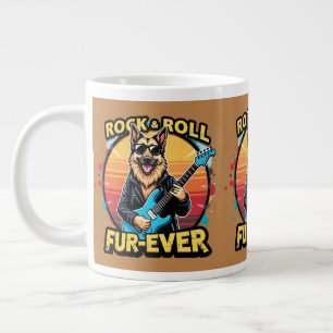 Rock and Roll tysk shepherd Retro solnedgång konst Jumbo Mugg