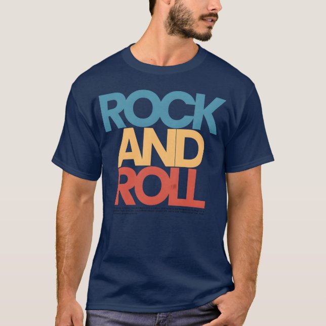 Rock and Roll Vintage funny T Shirt (Framsida)