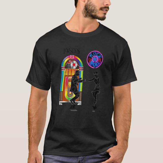 Rock and roll Vintage Jukebox 1 T Shirt (Framsida)