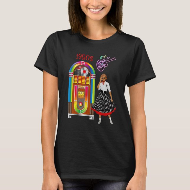 Rock and roll Vintage Jukebox T Shirt (Framsida)