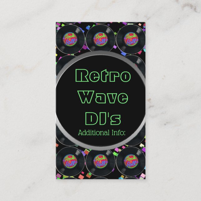 Rock and roll Vinyl Affärskort 2 Visitkort (Framsida)