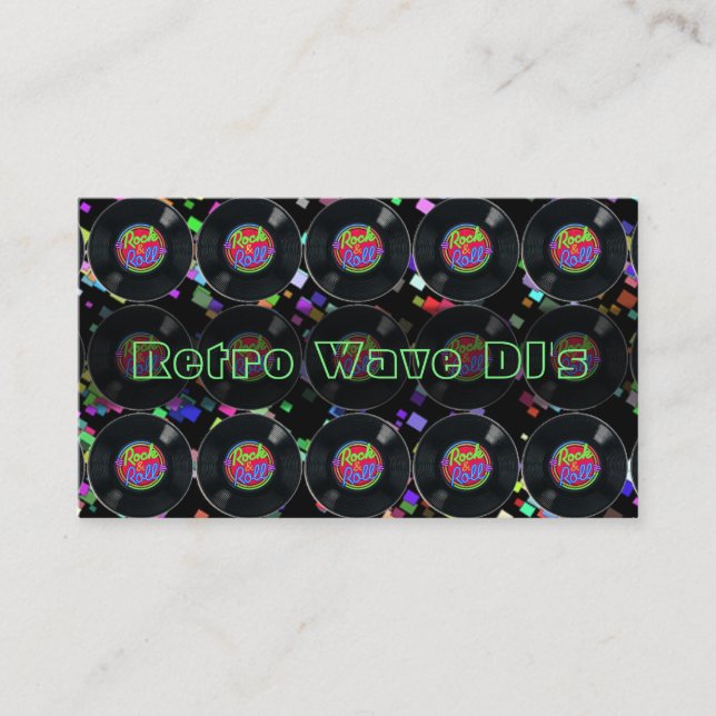 Rock and roll vinyl-Affärskort 3 Visitkort (Framsida)