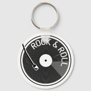 Rock and roll vinylpost nyckelring