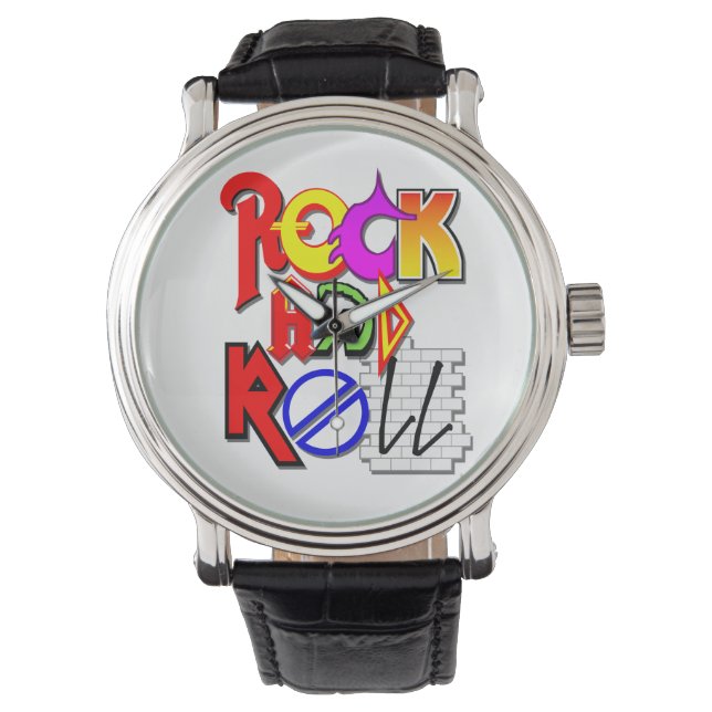 Rock and roll Watch (vit) Armbandsur (Framsida)
