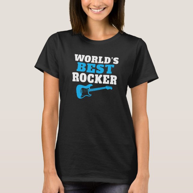 Rock and roll Worlds best Rocker T Shirt (Framsida)