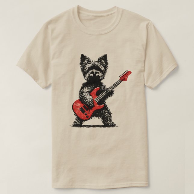 Rock and Roll Yorkshire Terrier Hund  T Shirt (Design framsida)