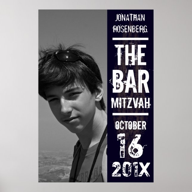 Rock Band Bar Mitzvah Photo Poster Black (Framsidan)