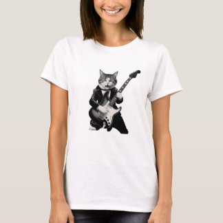 Rock Cat Playing Guitar T Shirt