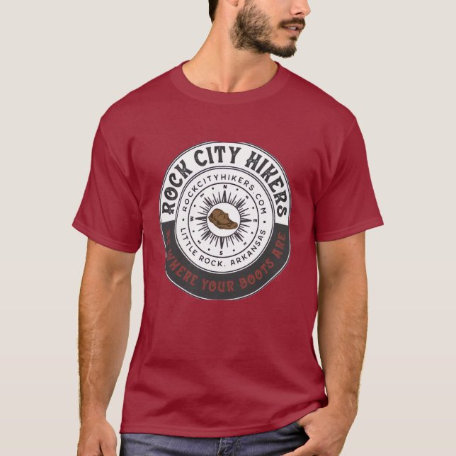 Rock City Hikers Röd T Shirt (Framsida)