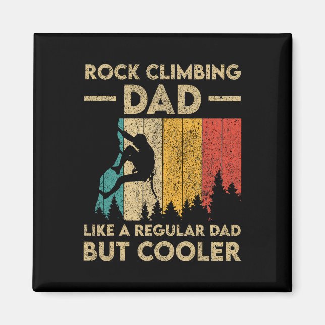 Rock Climbing Dad Vintage Funny Bouldering Design  Magnet (Framsidan)