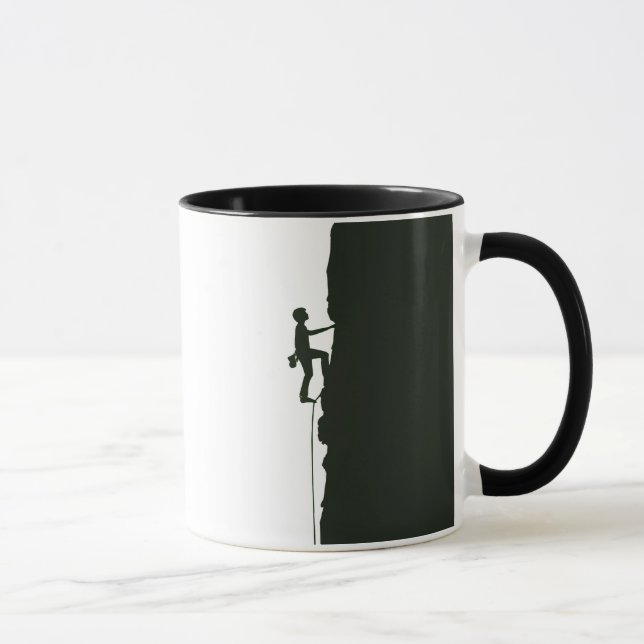 Rock Climbing Mountain Climber Silhouette Mugg (Höger)