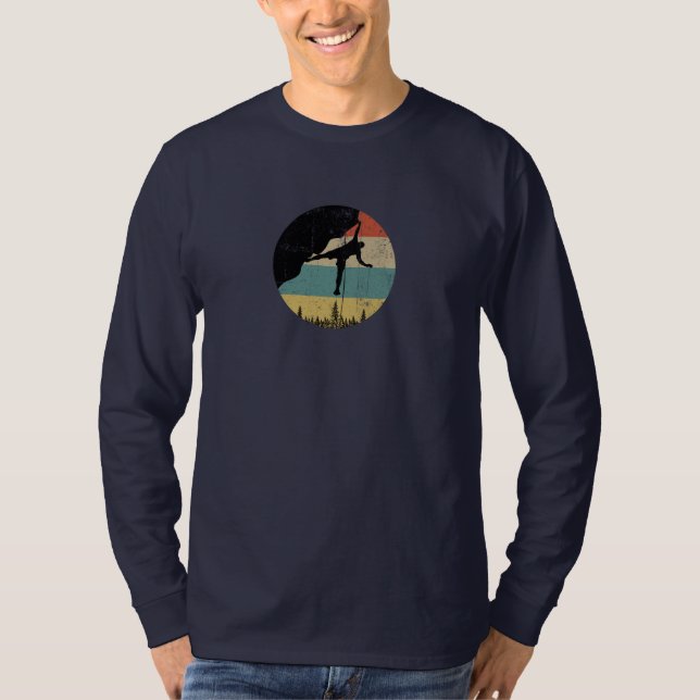 Rock climbing mountain climber t shirt (Framsida)