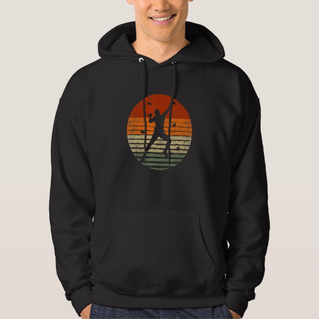 Rock Climbing Mountains Climber retro Bouldering Hoodie (Framsida)