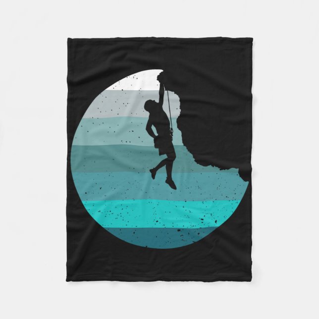 Rock Climbing Retro Bouldering Climber Vintage Sty Fleecefilt (Framsidan)