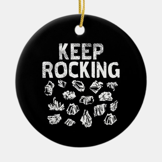 Rock Collector - Fortsätt Rocka Julgransprydnad Keramik (Framsidan)