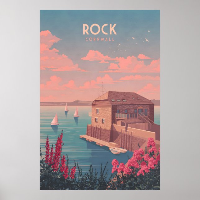 Rock Cornwall Resemaljeringsaffisch Poster (Framsidan)