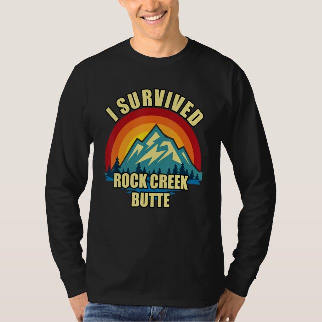 Rock Creek Butte Hiking Mountian Climbing T Shirt (Framsida)