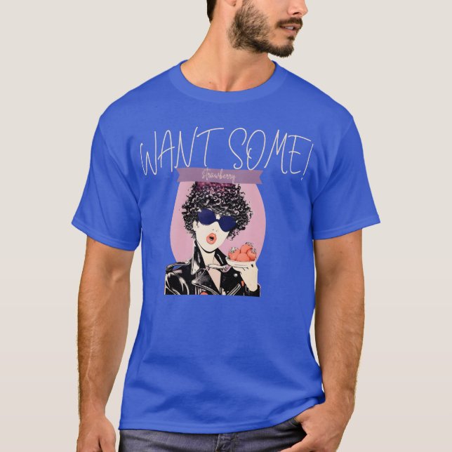 Rock Girl With Strawberries family T Shirt (Framsida)