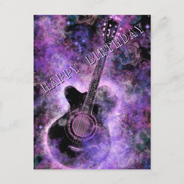 Rock Gitarr Musik Födelsedagskort Vykort (Framsida)