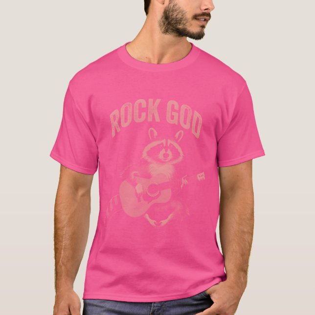 Rock God Raccoon girl T Shirt (Framsida)
