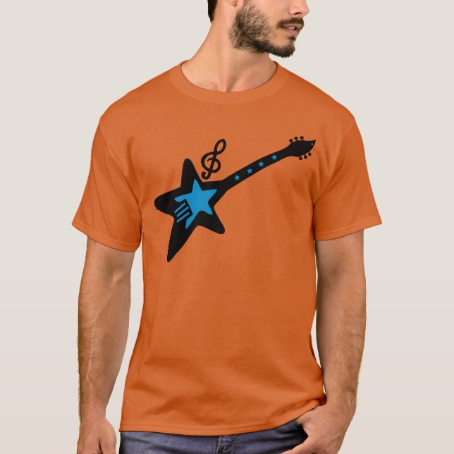 Rock guitar with music note funny t shirt (Framsida)
