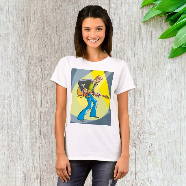 Rock Guitarist 70s Style Musician T Shirt (Skapare uppladdad)