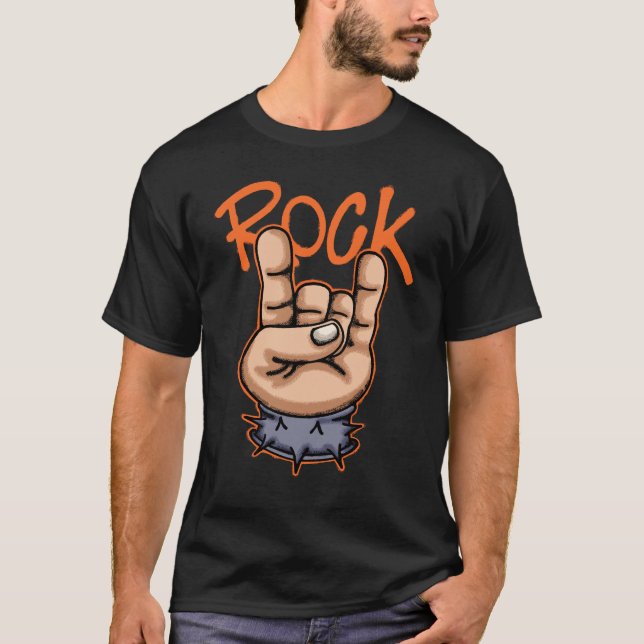 Rock Hand Gesture streetwear  T Shirt (Framsida)