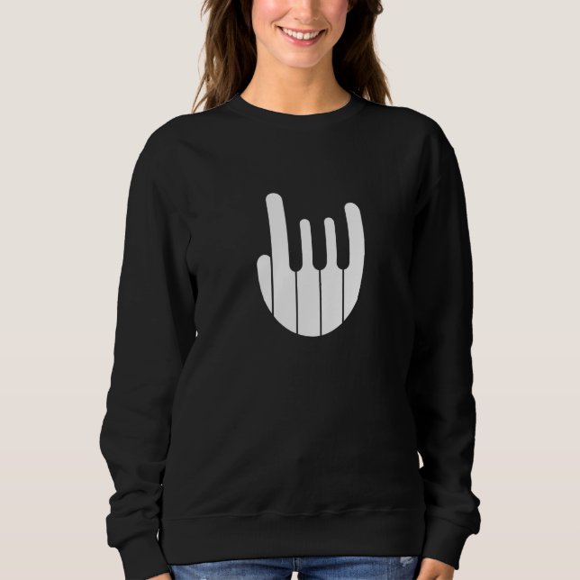 Rock Hand Piano Keyboard - Funny Cool Pianist Keyb T Shirt (Framsida)