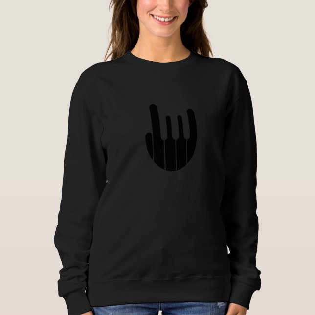 Rock Hand Piano Keyboard - Funny Cool Pianist Keyb T Shirt (Framsida)