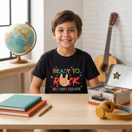 Rock Hand-tecken 2:a klass fet grafisk tillbaka ti T Shirt