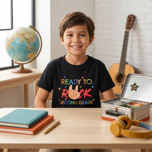 Rock Hand-tecken 2:a klass fet grafisk tillbaka ti T Shirt