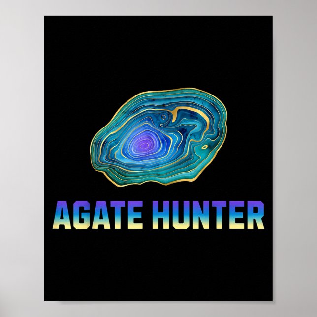 Rock Hunting Rock Collector Agate Geology Agate Hu Poster (Framsidan)