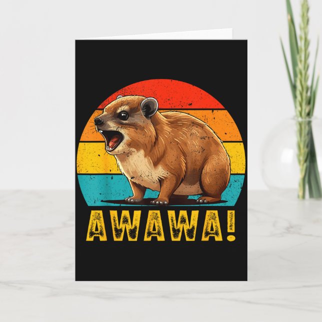 Rock Hyrax Älskare Awawa Rolig Jordpiggsdjur Dör  Kort (Framsida)