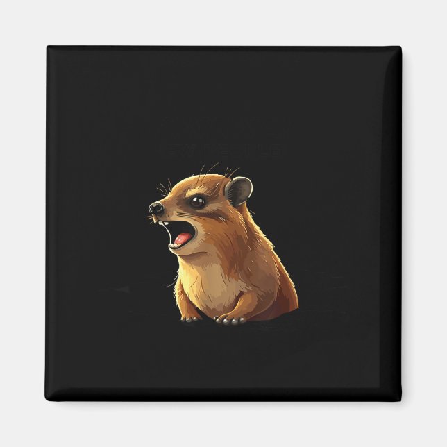 Rock Hyrax Awawa Ew Människor Roliga Groundhog Die Magnet (Framsidan)